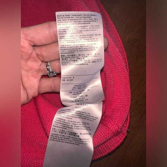 Red Valentino Sweater Dress Short Sleeve Bow Pink Luxury Italian Virgin Wool S - Picture 8 of 8